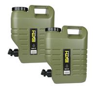 FAITH CARP TACKLE Jerrycan d'eau avec Robinet - Polyéthylène Vert - Réservoir d'eau - Conteneur d'eau - Bidon d'eau - Distributeur d'eau - Robinet d'eau - avec Robinet de Distribution