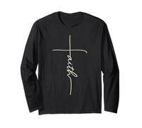 Faith Cross Minimalist Christian Design for Believers Manche Longue