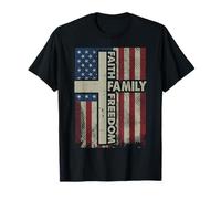 Faith Drapeau américain Chrétien Religieux Dieu Jésus Hommes Femmes Enfants T-Shirt