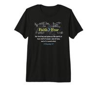 Faith > Fear 2 Timothy 1:7 Christian Verse Math Equation T-Shirt Haut de Gamme