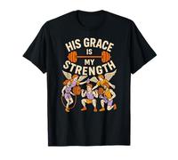 Faith Fitness His Grace is My Strength Verse de la Bible pour Homme T-Shirt
