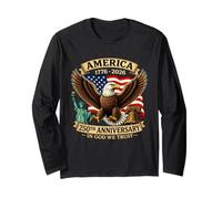 Faith Freedom 250 Years 1776-2026 Independence 4th of July Manche Longue