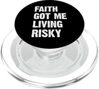 Faith Got Me Living Risky PopSockets PopGrip pour MagSafe
