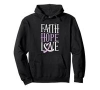 Faith Hope Love Alzheimer's Awareness Mème Ruban Violet Sweat à Capuche