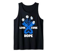 Faith Hope Love Cure Boîte avec Ruban Bleu Débardeur