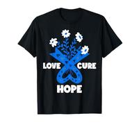 Faith Hope Love Cure Boîte avec Ruban Bleu T-Shirt