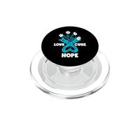 Faith Hope Love Cure Ruban de Sensibilisation au Cancer de l'ovaire Bleu Sarcelle PopSockets PopGrip pour MagSafe