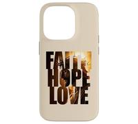 Faith Hope & Love - Jesus Christ Christian Faith Color Text Coque pour iPhone 14 Pro