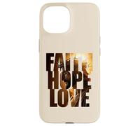 Faith Hope & Love - Jesus Christ Christian Faith Color Text Coque pour iPhone 15