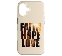Faith Hope & Love - Jesus Christ Christian Faith Color Text Coque pour iPhone 16