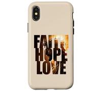 Faith Hope & Love - Jesus Christ Christian Faith Color Text Coque pour iPhone X/XS