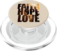 Faith Hope & Love - Jesus Christ Christian Faith Color Text PopSockets PopGrip pour MagSafe