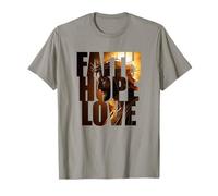 Faith Hope & Love - Jesus Christ Christian Faith Color Text T-Shirt