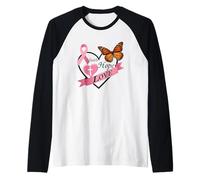Faith Hope Love Ruban en Forme de cœur Manche Raglan