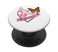 Faith Hope Love Ruban en Forme de cœur PopSockets PopGrip Adhésif