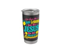 Faith Humour Jésus transforme les défis de la vie en humeur limonade Gobelet isotherme en acier inoxydable double paroi