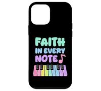 Faith in Every Note Piano Christian Girl Church Musicienne Coque pour iPhone 12 Mini