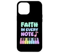 Faith in Every Note Piano Christian Girl Church Musicienne Coque pour iPhone 12 Pro Max