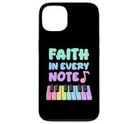 Faith in Every Note Piano Christian Girl Church Musicienne Coque pour iPhone 13
