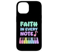 Faith in Every Note Piano Christian Girl Church Musicienne Coque pour iPhone 14