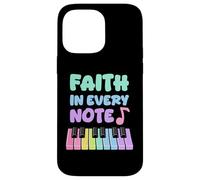 Faith in Every Note Piano Christian Girl Church Musicienne Coque pour iPhone 14 Pro Max
