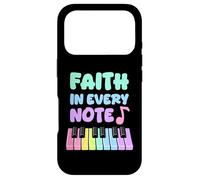 Faith in Every Note Piano Christian Girl Church Musicienne Coque pour iPhone 17 Pro