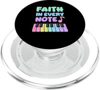 Faith in Every Note Piano Christian Girl Church Musicienne PopSockets PopGrip pour MagSafe