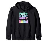 Faith in Every Note Piano Christian Girl Church Musicienne Sweat à Capuche