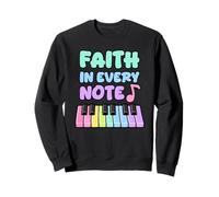 Faith in Every Note Piano Christian Girl Church Musicienne Sweatshirt