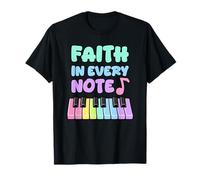 Faith in Every Note Piano Christian Girl Church Musicienne T-Shirt