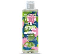 Faith In Nature, Gel Douche & Bain Naturel à la Rose Sauvage Faith In Nature, Rééquilibrant, Vegan & Cruelty Free, Sans Parabènes & SLES, 400ml