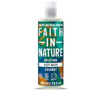 Faith In Nature Gel douche de voyage 100 ml à la noix de coco, hydratant, végétalien et sans cruauté envers les animaux, sans SLS ni parabènes, pour cheveux normaux à secs