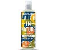 Faith In Nature Gel douche pamplemousse et orange de voyage 100 ml, énergisant, végétalien et sans cruauté envers les animaux, sans SLS ni parabènes, pour cheveux normaux à secs