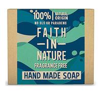 Faith in Nature Savon Main Naturel Sans Parfum, Sensible, Végan et Respectueux des Animaux, Sans Parabènes et Sans SLS, 100g