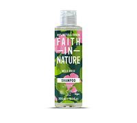 Faith In Nature Shampoing naturel à la rose sauvage de 300 ml, restaurant, végétalien et sans cruauté envers les animaux, sans SLS ni parabènes, pour cheveux normaux à secs