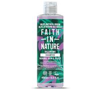 Faith In Nature Shampooing Naturel à la Lavande et au Géranium, Équilibrant pour Cheveux et Cuir Chevelu Normaux, Végan et Non Testé sur les Animaux, Sans SLS, Silicones ni Parabènes, 400 ml