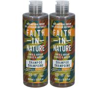 FAITH® IN NATURE Shampooing Nourrissant au Karité et à l'Argan 2x400 ml