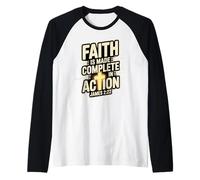 Faith is Made Complete in Action James 2:22 Croix du Christ Manche Raglan