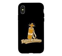 Faith is My Balance Croix de Yoga chrétienne Coque pour iPhone X/XS
