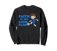 Faith is My Game Plan Joueur de Football Mignon Enfant chrétien Sweatshirt