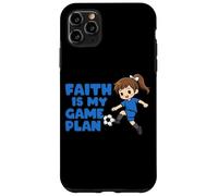 Faith is My Game Plan Soccer Girl Sports Kid Christianisme Coque pour iPhone 11 Pro Max