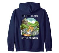 Faith it 'Till You Make it Up The Mountain 2 Cor 5:7 Camping Sweat à Capuche