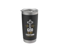Faith Jesus Cross Religious Believer God Is My Everything Gobelet isotherme en acier inoxydable double paroi
