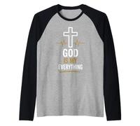 Faith Jesus Cross Religious Believer God is My Everything Manche Raglan