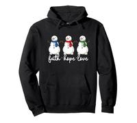 Faith Love Hope Bonhomme de Neige Réveillon de Noël Christian Believe Sweat à Capuche