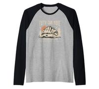 Faith Mountain Chrétienne Spiritual Nature Randonnée Femme Manche Raglan