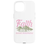 Faith Moves Mountains Bible chrétienne Inspiration Religieuse Coque pour iPhone 15