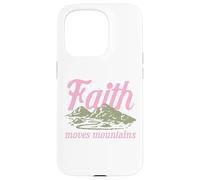 Faith Moves Mountains Bible chrétienne Inspiration Religieuse Coque pour iPhone 15 Pro