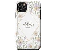Faith Over Fear 2 Corinthians 5:7 Chrétien Fleuri Bible Dieu Coque pour iPhone 11 Pro Max