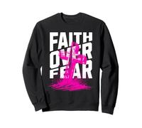 Faith Over Fear Bold Cross Christian Art Distressed Style Sweatshirt